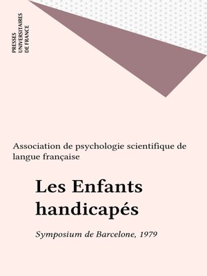 cover image of Les Enfants handicapés